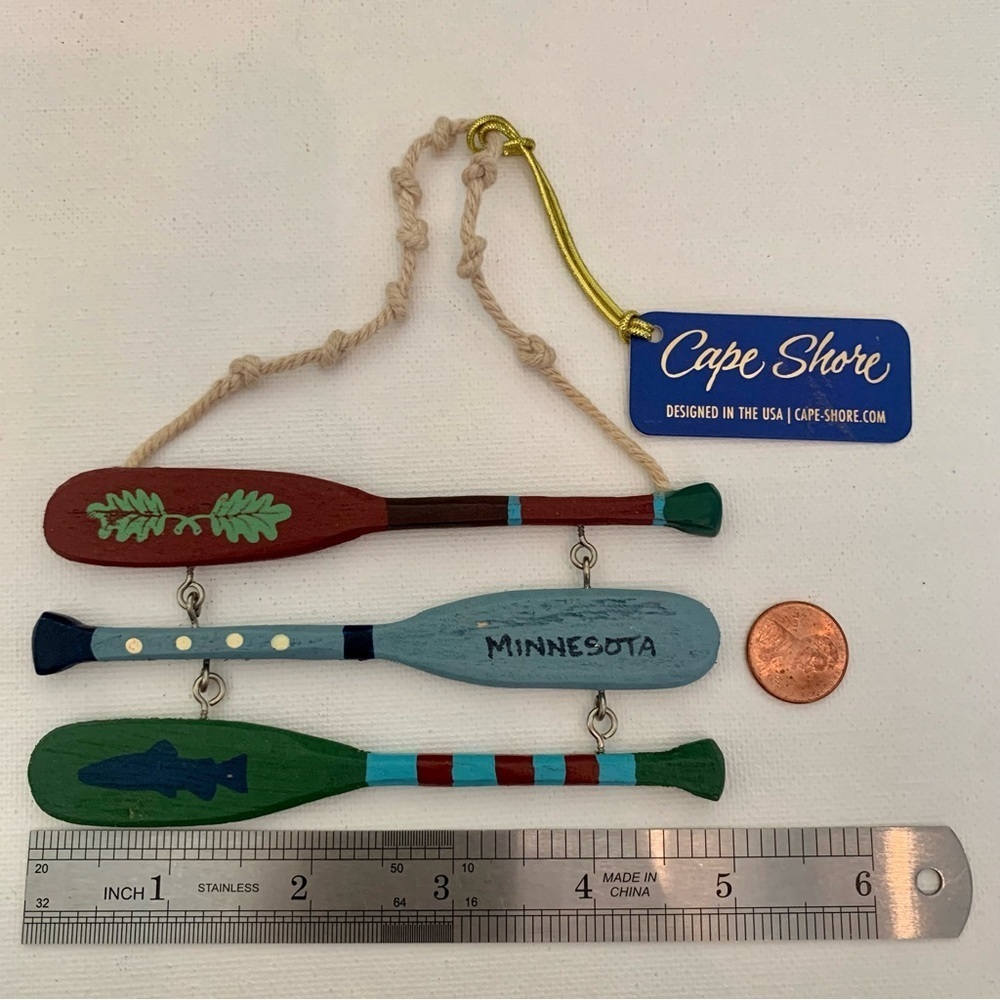Cape Shore Canoe Boating Paddles Oars Hanging Ornament Wall Art Minnesota USA 6" - Picture 9 of 14